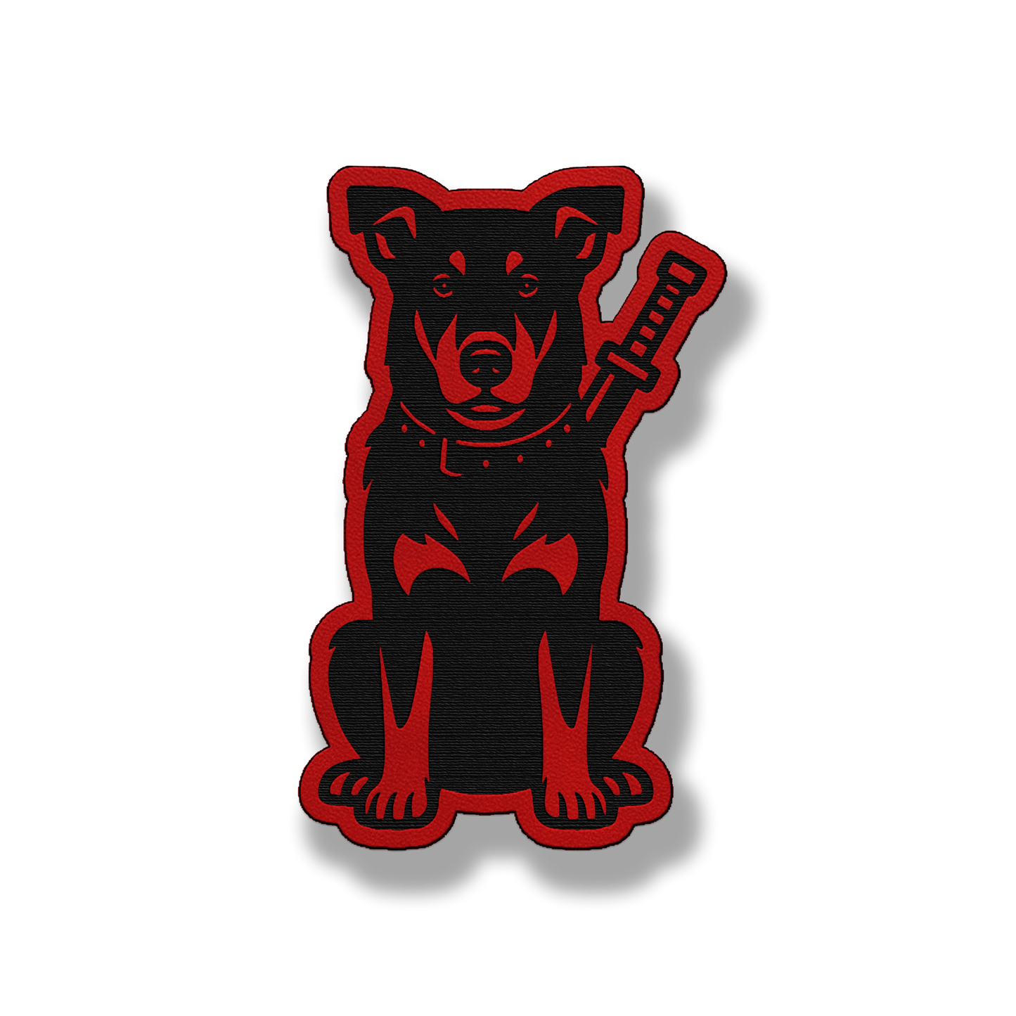 Tactical Beauceron dog patch in classic red leatherette