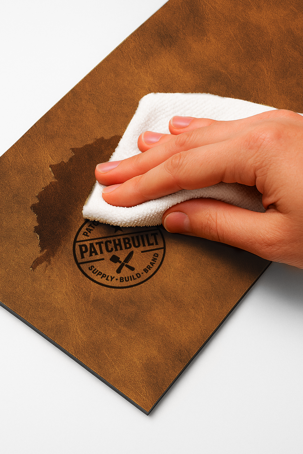 5-Pack Chestnut Saddle Brown Leatherette Sheets – Premier Series (12"x24") – Heat-Activated Adhesive