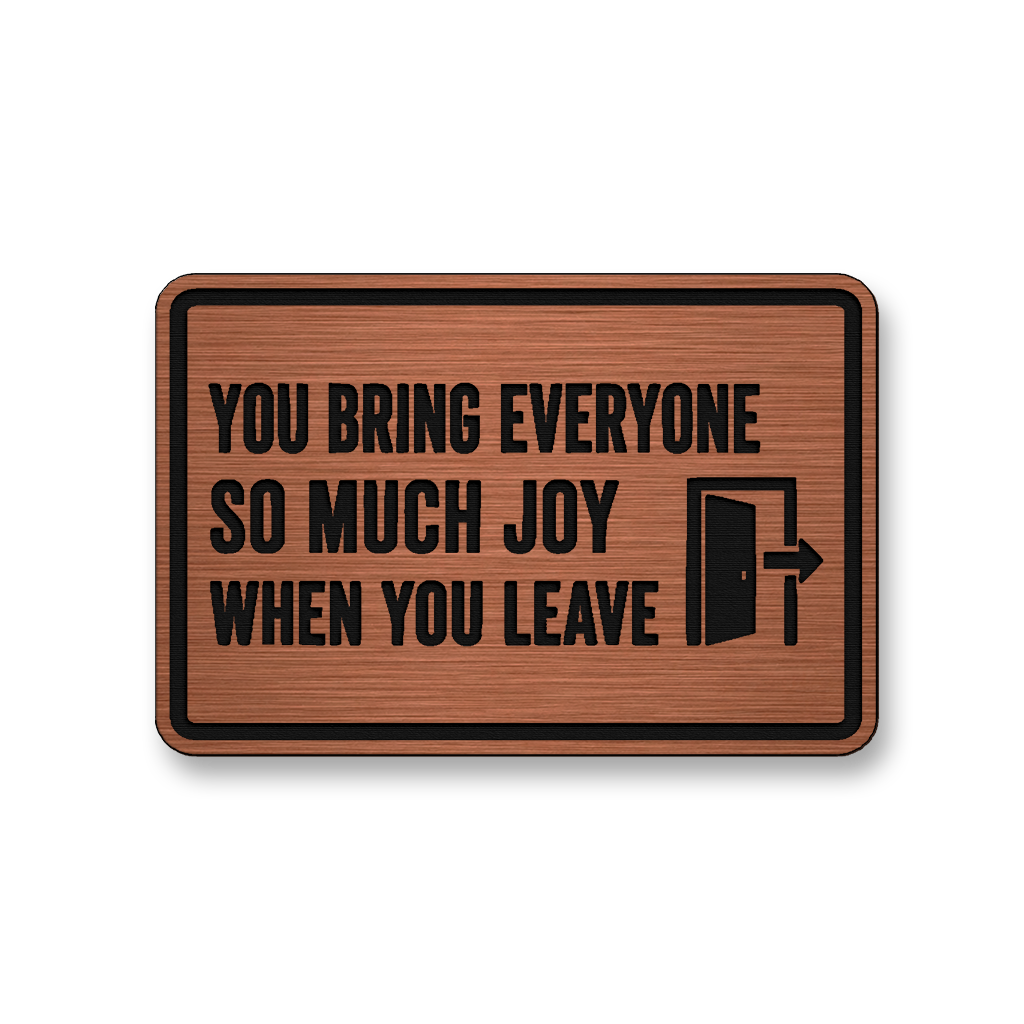 So Much Joy When You Leave DH004 patch in copper acrylic