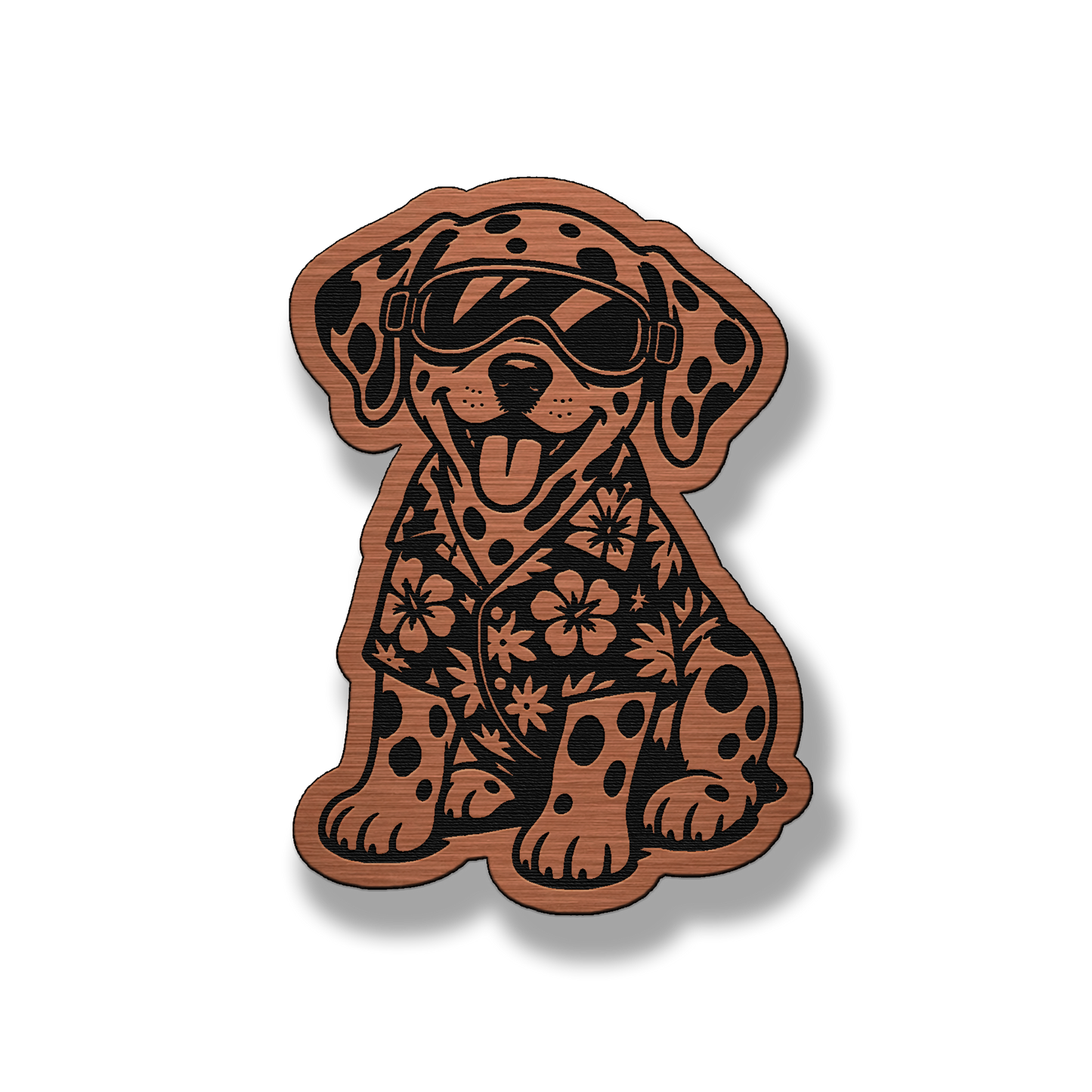 Beach Dalmatian dog patch in copper acrylic