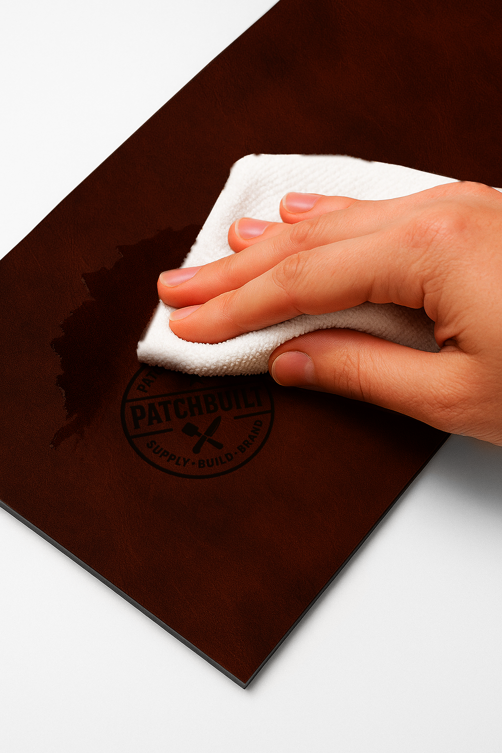 5-Pack Dark Saddle Brown Leatherette Sheets – Premier Series (12"x24") – Heat-Activated Adhesive