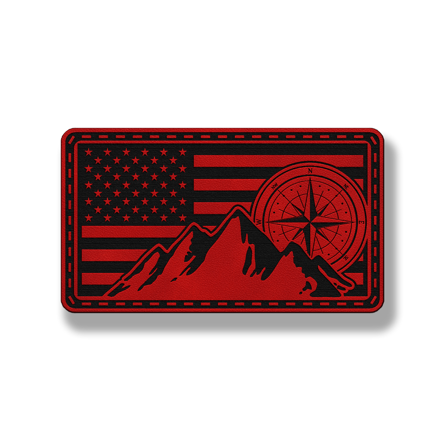 American Compass Mountain Flag – Leatherette Morale Patch