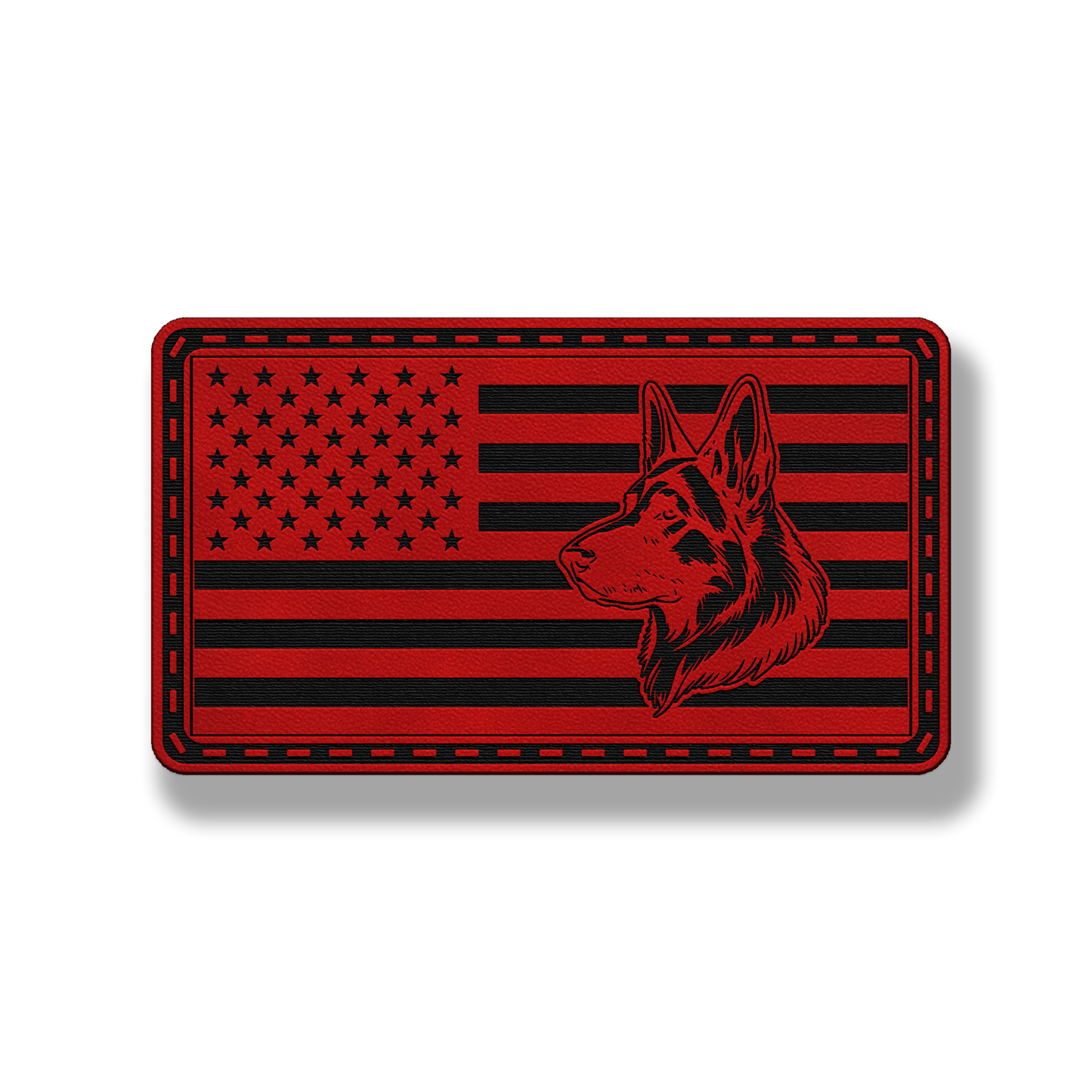 German Shepherd US Flag – Leatherette Morale Patch