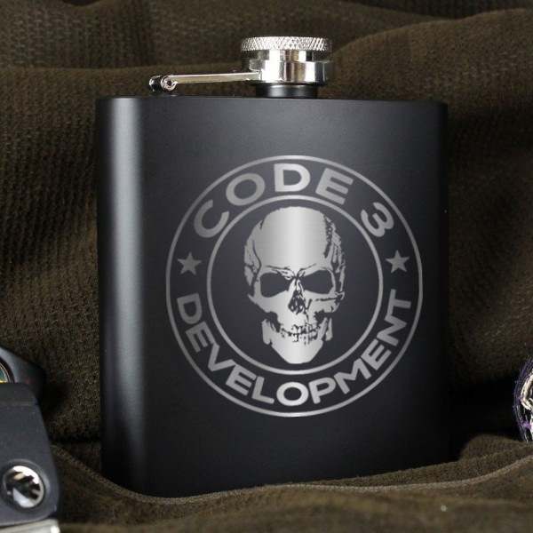Code 3 Development - 8oz Stainless Steel Flask