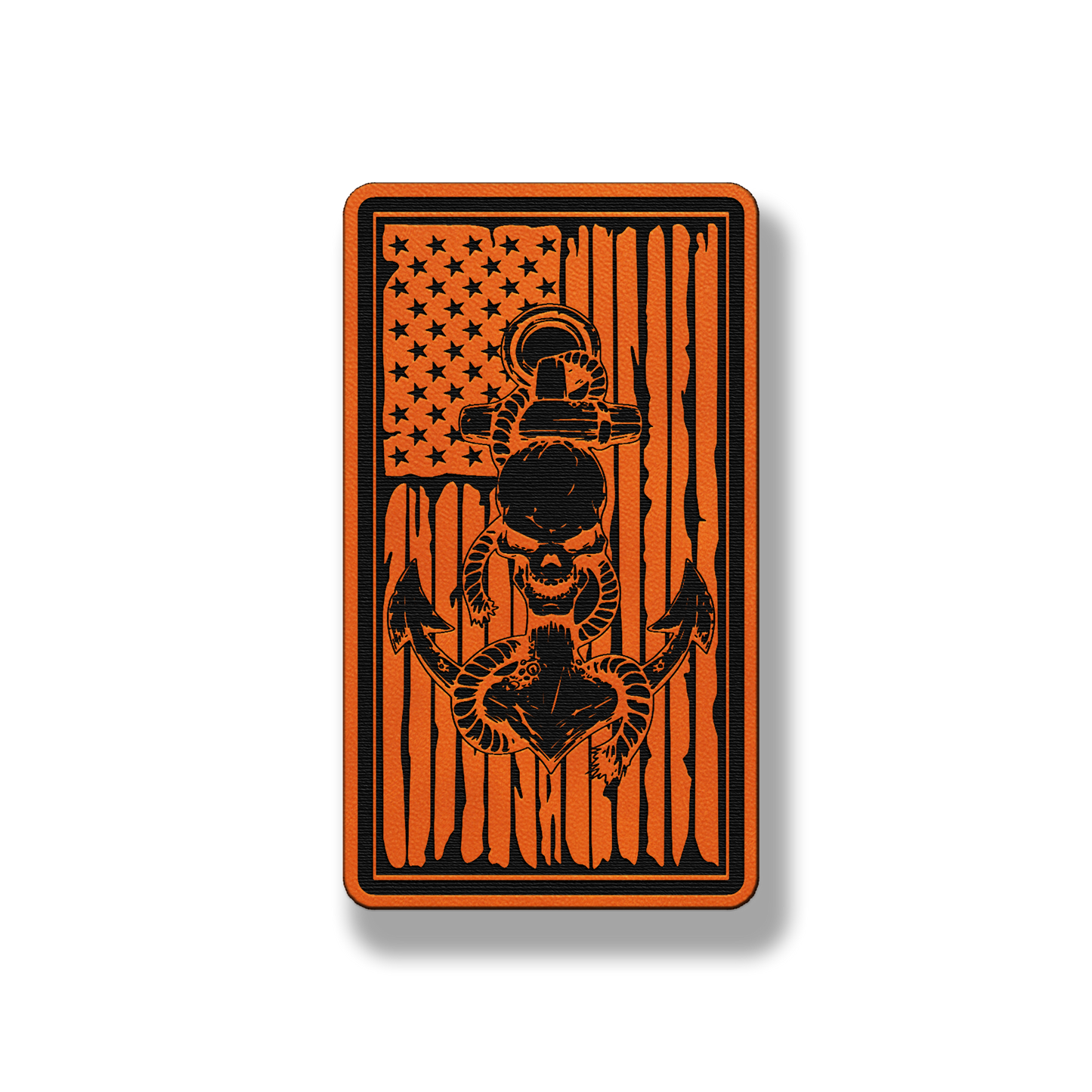 Anchored Skull American Flag – Leatherette Morale Patch