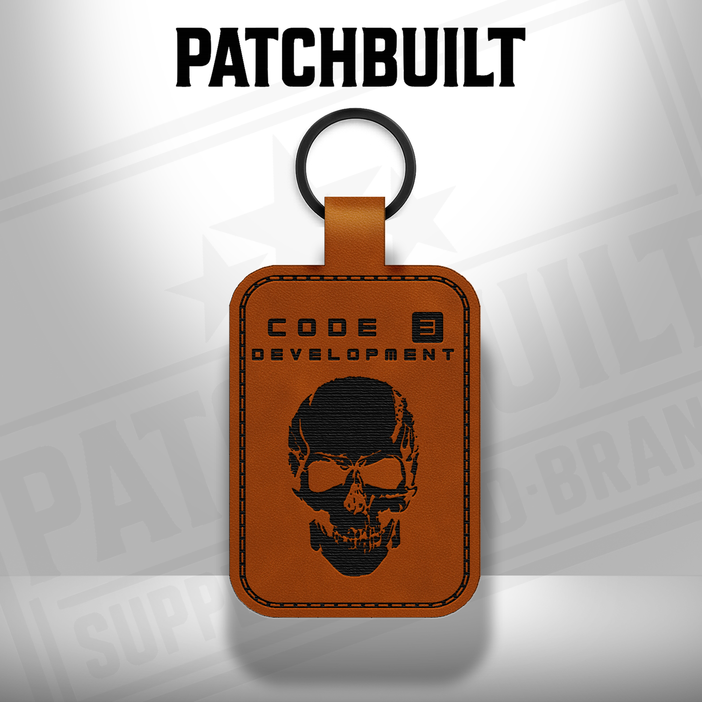 Code 3 Development - Leatherette Keychain - Rectangular
