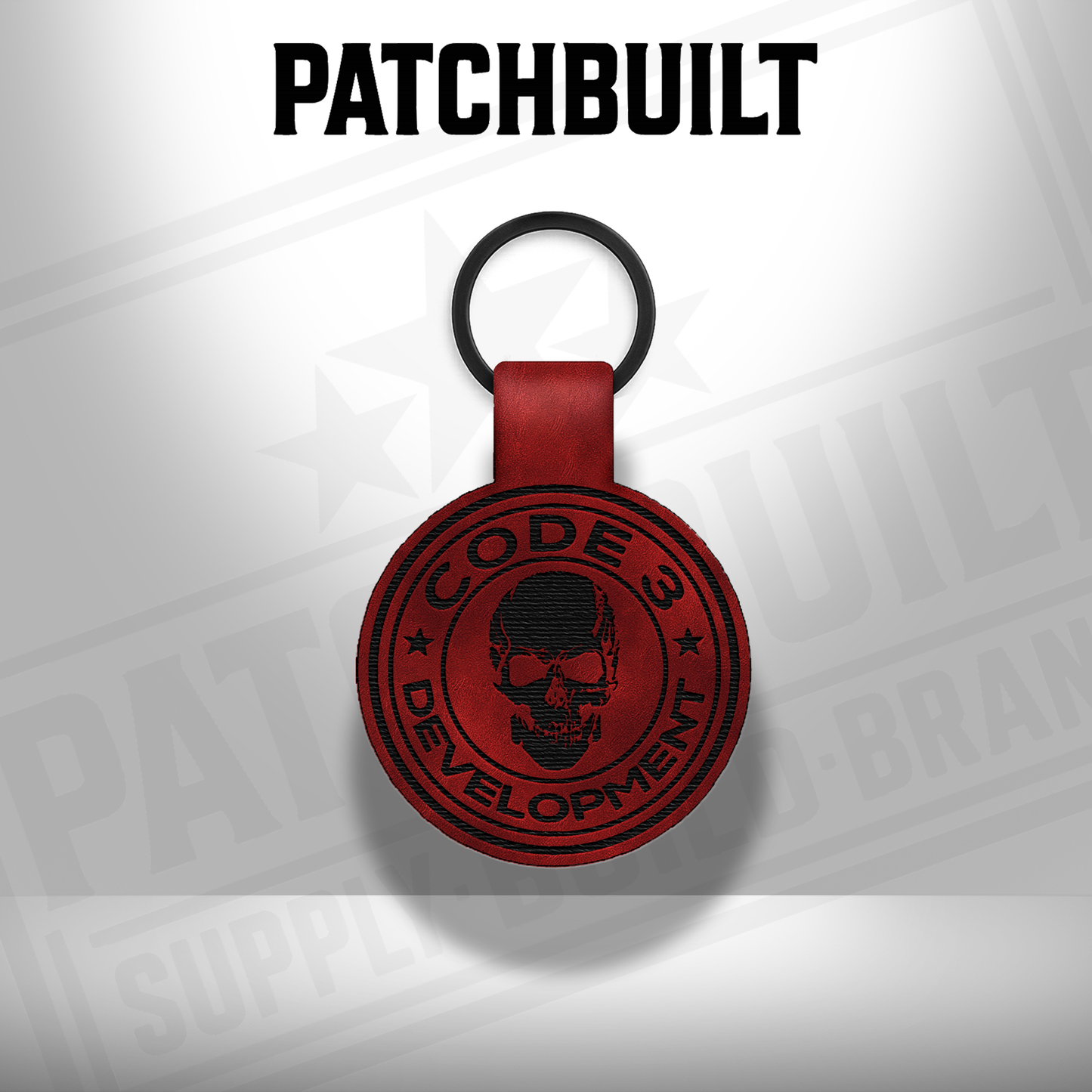 Code 3 Development - Leatherette Keychain - Round