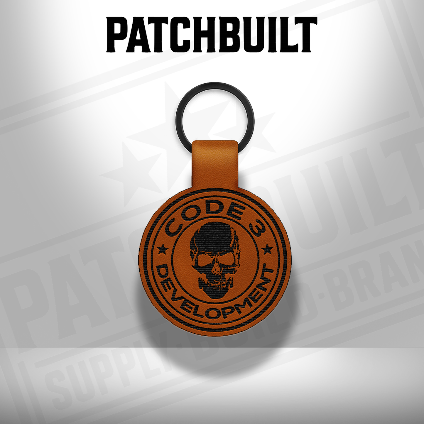 Code 3 Development - Leatherette Keychain - Round