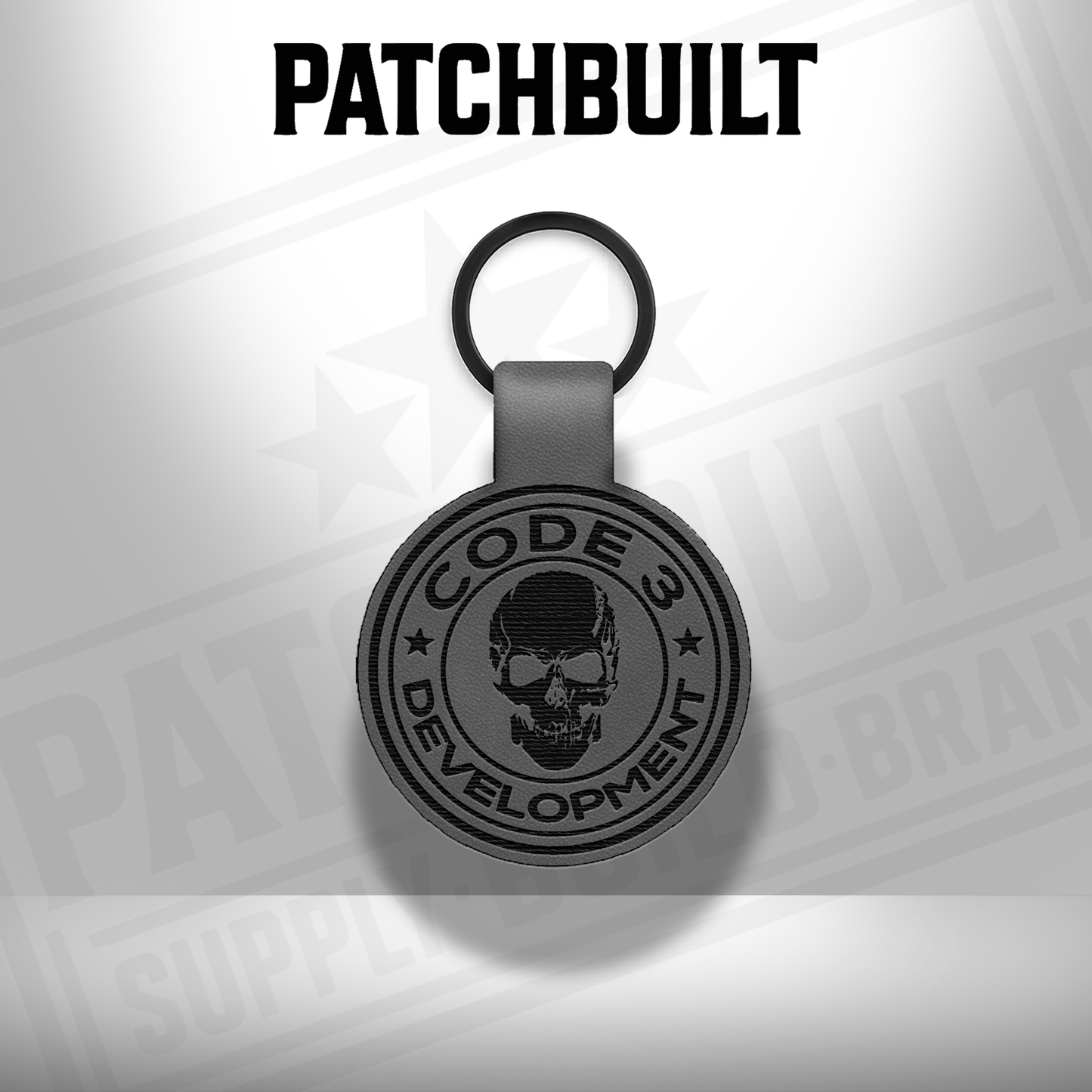 Code 3 Development - Leatherette Keychain - Round