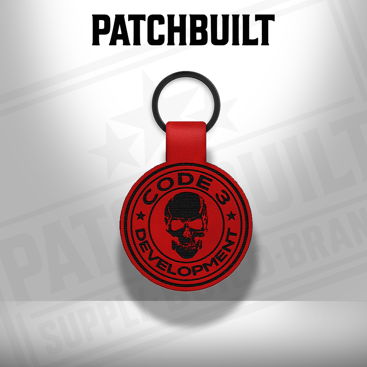 Code 3 Development - Leatherette Keychain - Round