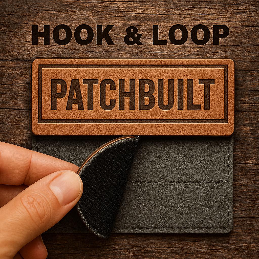 10-Pack Blank Standard Shape Leatherette Hook & Loop Patches – Stitch Pattern Engraving