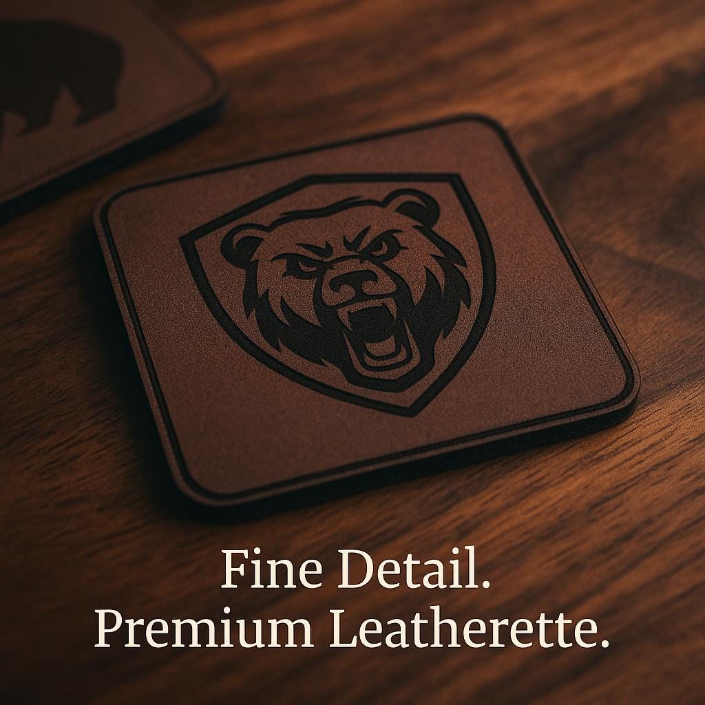 Custom Leatherette Patches – Personalized Logo, Name, or Design – Hook & Loop or Adhesive – Perfect for Hats, Backpacks, Jackets and More