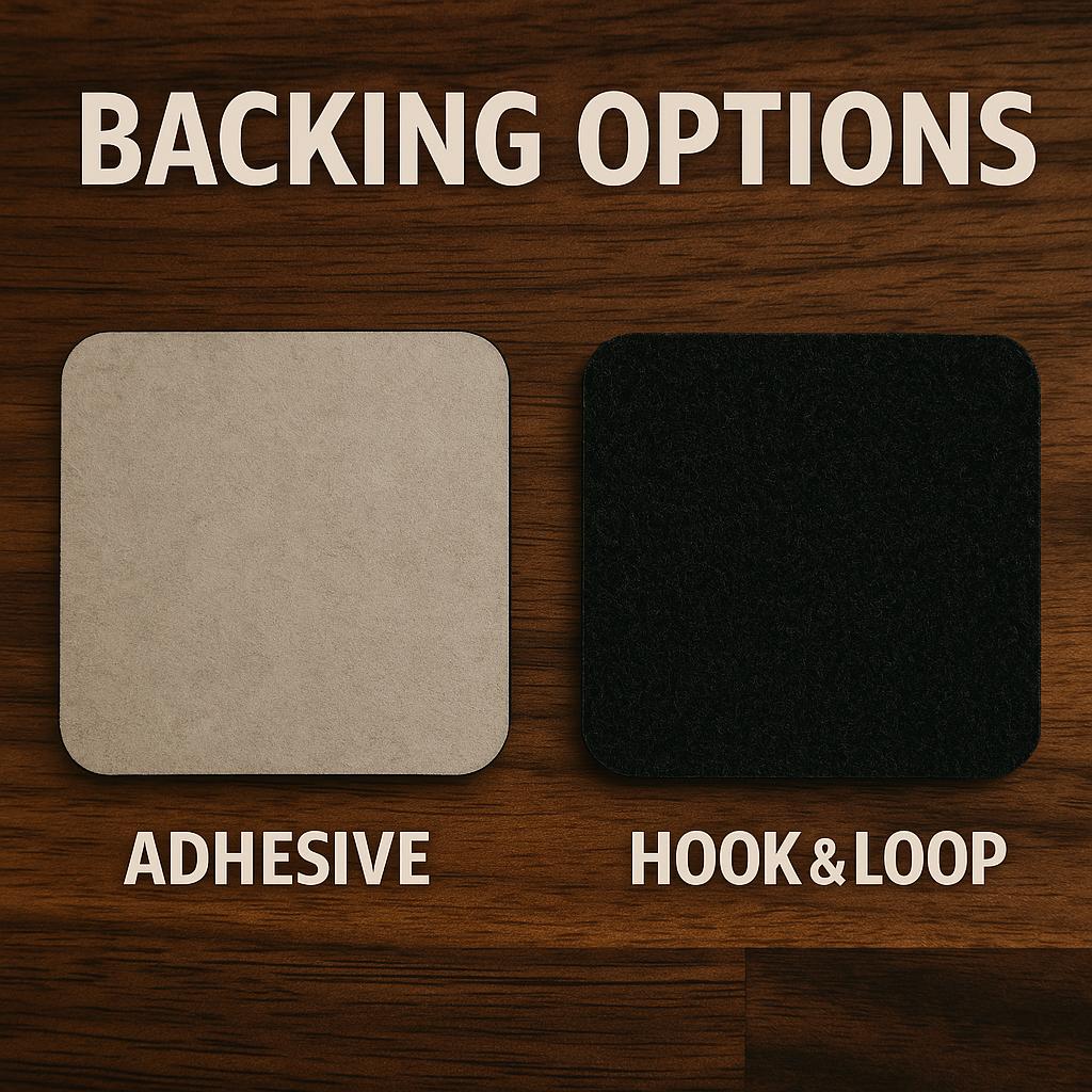 Custom Leatherette Patches – Personalized Logo, Name, or Design – Hook & Loop or Adhesive – Perfect for Hats, Backpacks, Jackets and More
