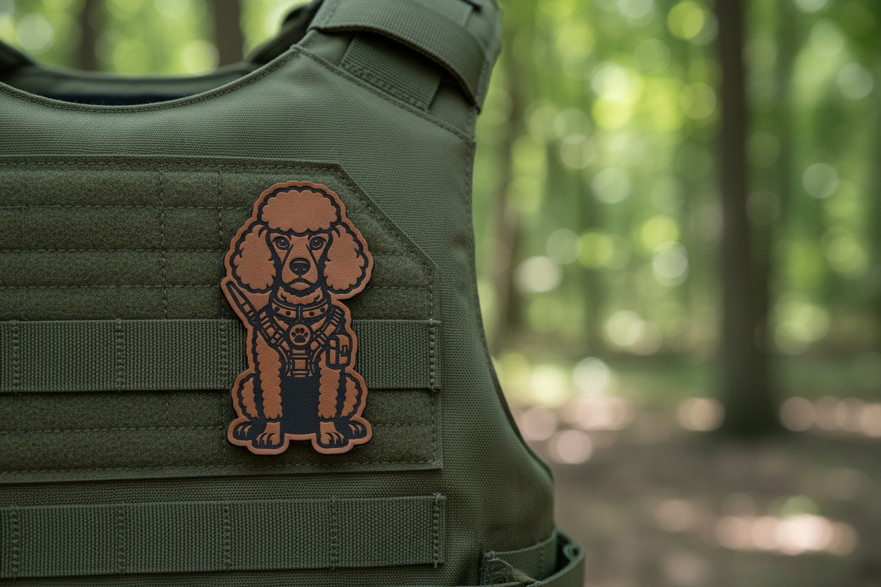 Tactical Poodle Dog Patch – Leatherette Morale Patch