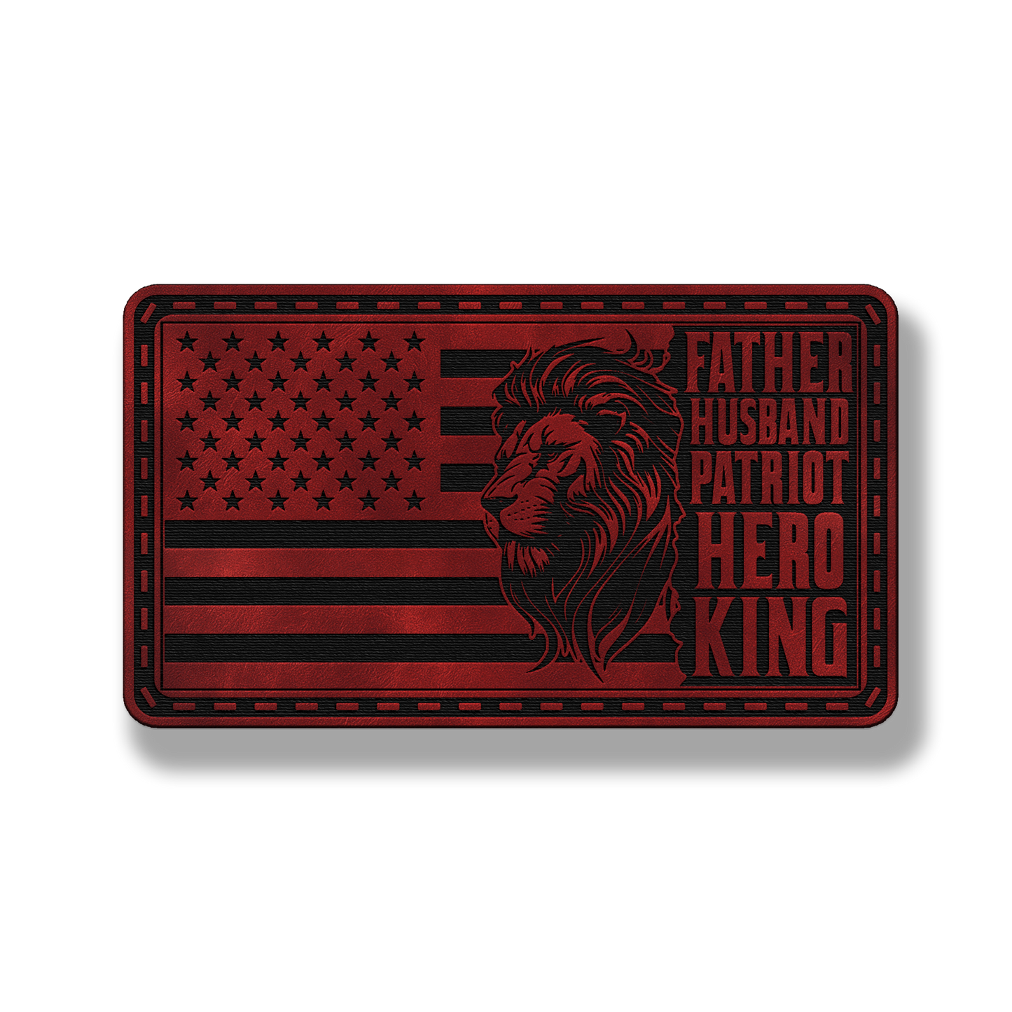 Lion Father Flag Patch – Leatherette Morale Patch