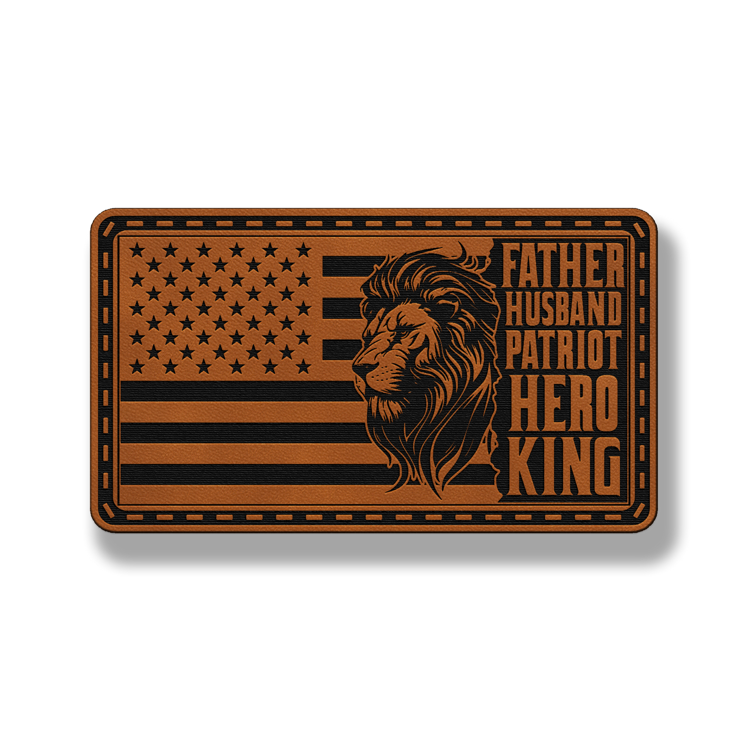 Lion Father Flag Patch – Leatherette Morale Patch