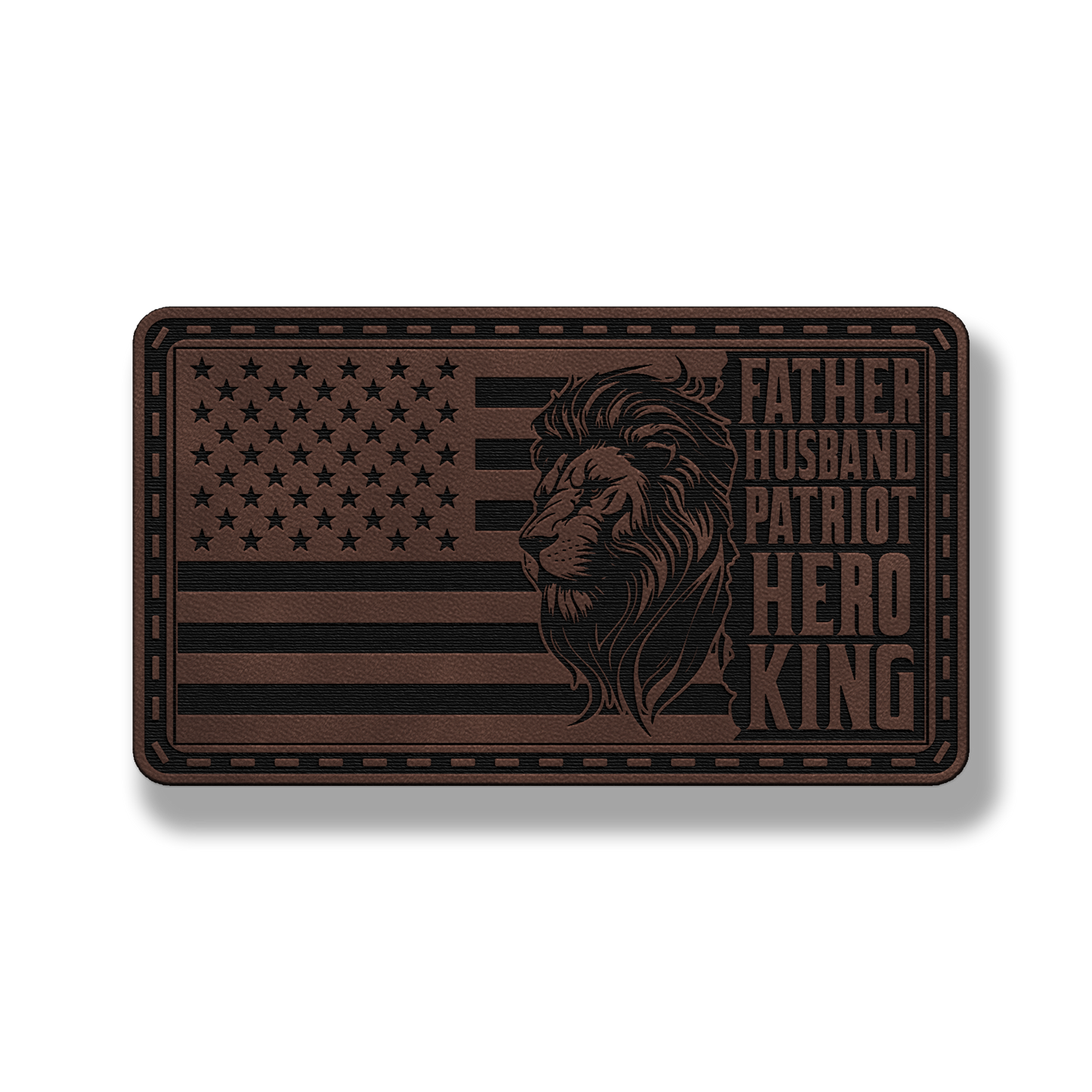 Lion Father Flag Patch – Leatherette Morale Patch