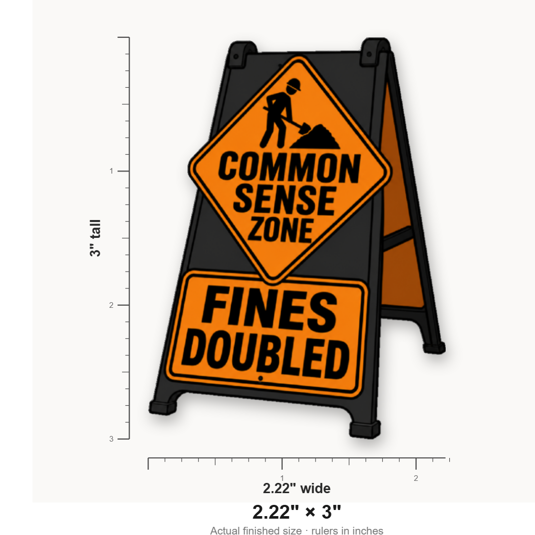 Common Sense Zone – Fines Doubled Folding – Leatherette Morale Patch — size guide