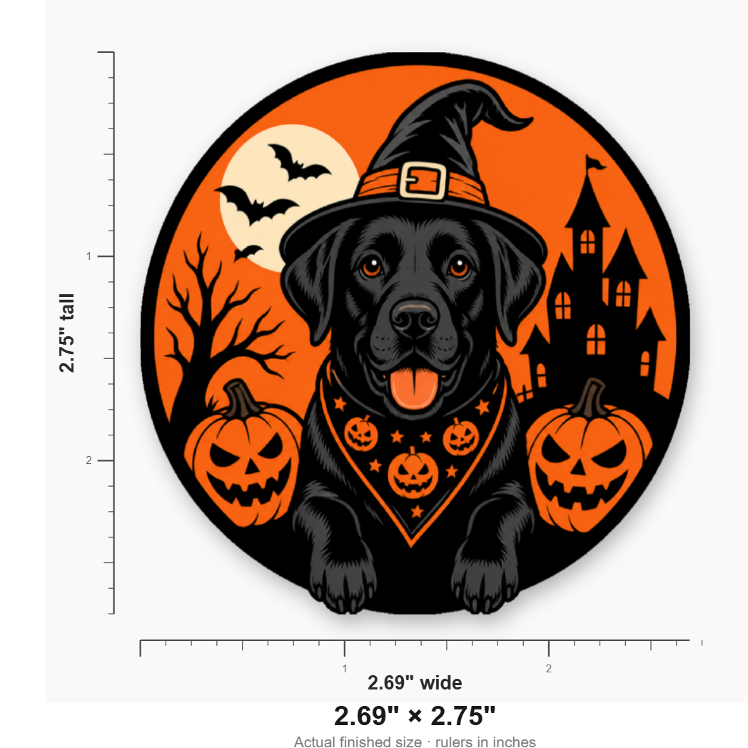 Halloween Labrador – Leatherette Morale Patch — size guide