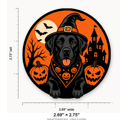 Halloween Labrador – Leatherette Morale Patch — size guide
