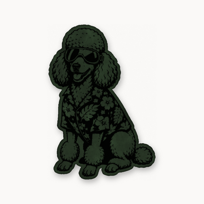Beach Poodle Patrol – Leatherette Morale Patch — Dark Saddle Green