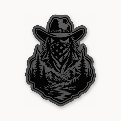 American Cowboy Style 1 – Leatherette Morale Patch — Classic Gray