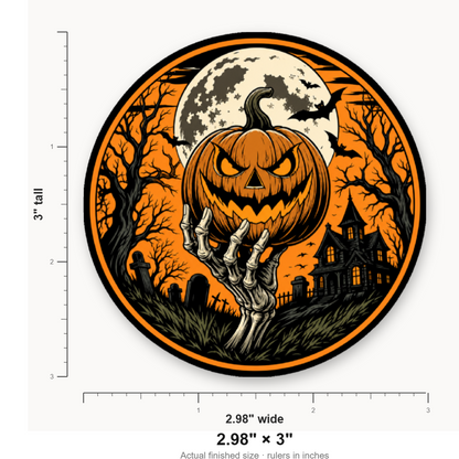 Halloween Pumpkin Night – Leatherette Morale Patch — size guide