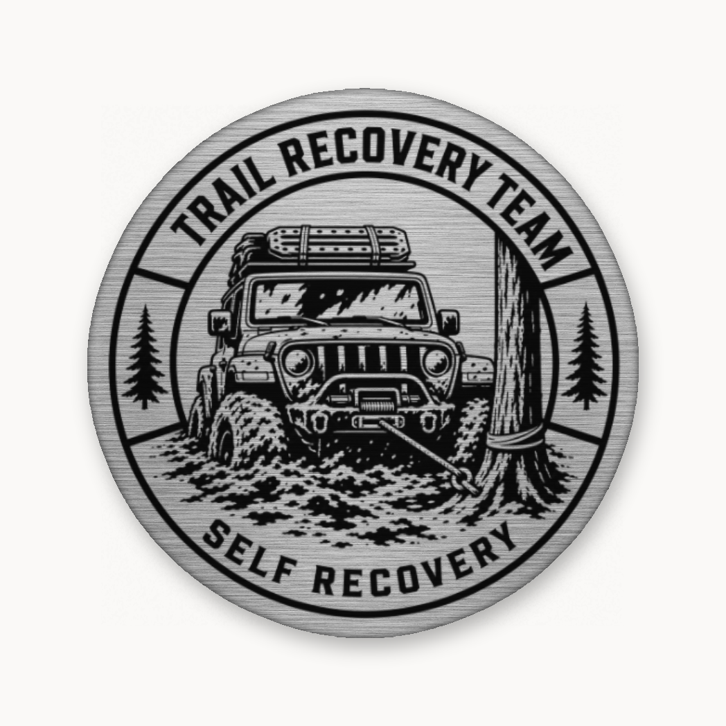 Trail Recovery Self Recovery Patch – Leatherette Morale Patch — Silver