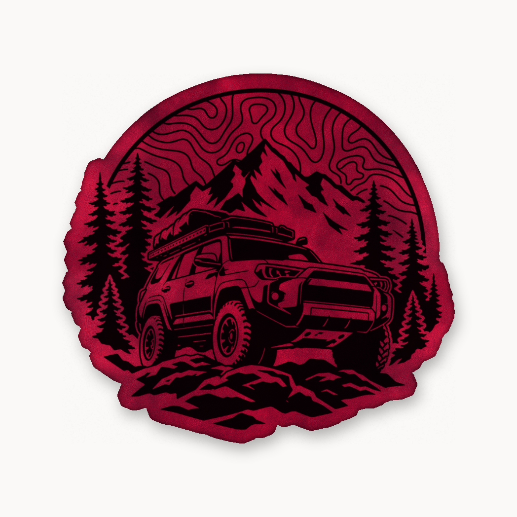 Topo Overlander SUV – Leatherette Morale Patch — Dark Saddle Red