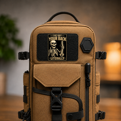 I've Got Your Back - Skeleton – Leatherette Morale Patch — in use