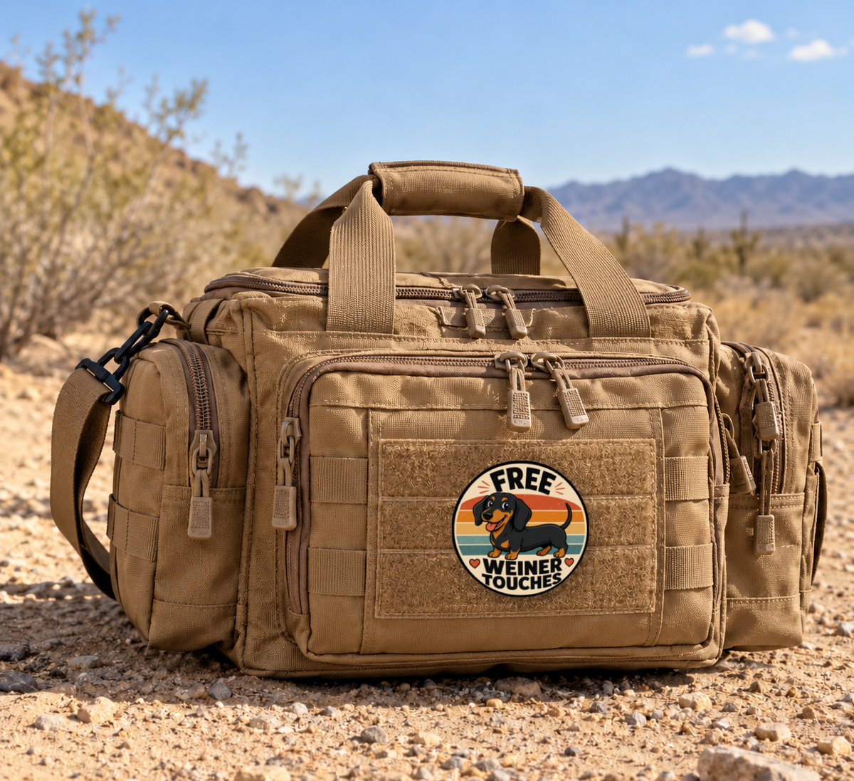Free Weiner Touches – Leatherette Morale Patch — in use
