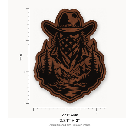 American Cowboy Style 1 – Leatherette Morale Patch — size guide