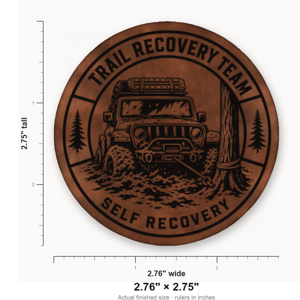 Trail Recovery Self Recovery Patch – Leatherette Morale Patch — size guide