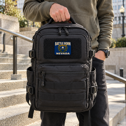 Battle Born Nevada – Leatherette Morale Patch — in use