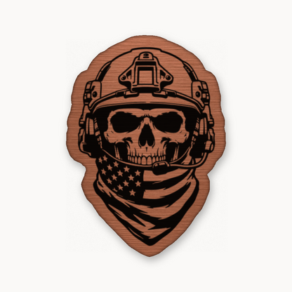American Tactical Skull Operator – Leatherette Morale Patch — Copper