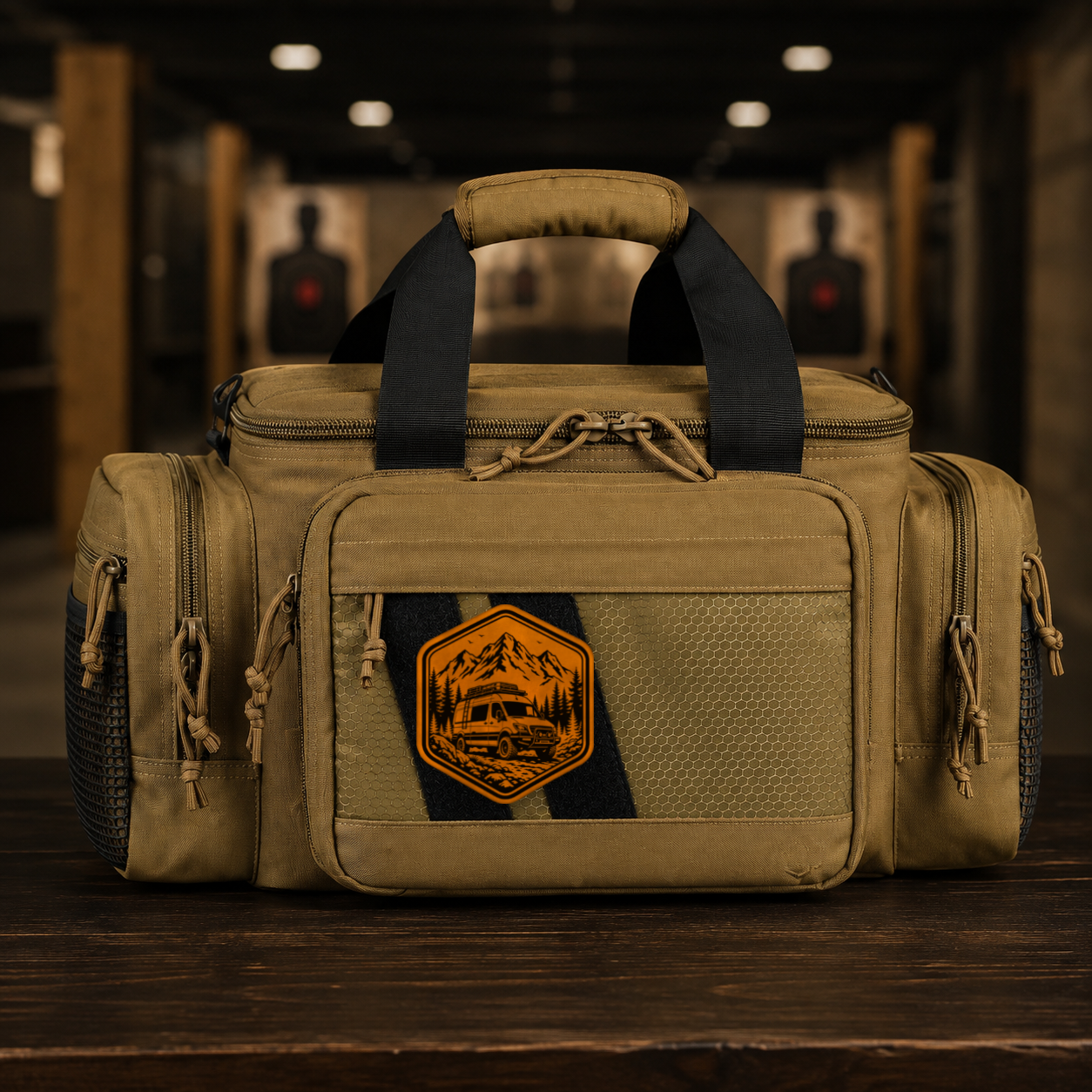 Overlanding Van Life – Leatherette Morale Patch — in use