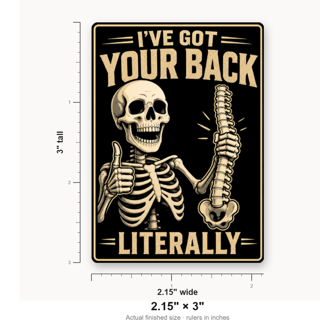 I've Got Your Back - Skeleton – Leatherette Morale Patch — size guide