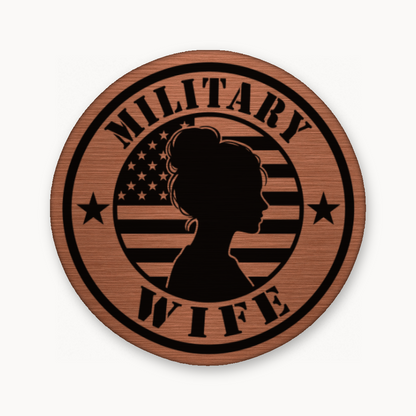 Military Wife Patch – Leatherette Morale Patch — Copper