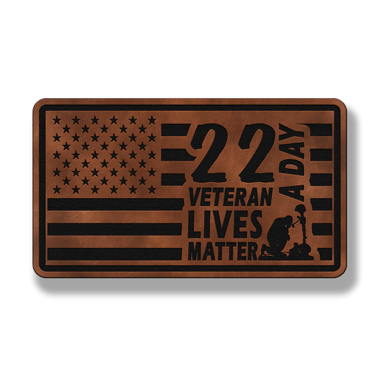 22 Veteran Lives Matter Memorial Flag – Leatherette Morale Patch