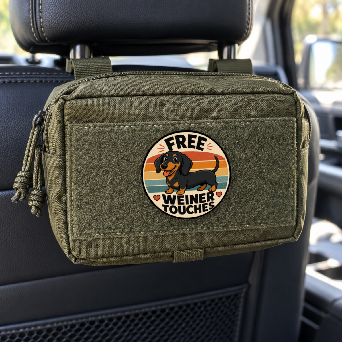 Free Weiner Touches – Leatherette Morale Patch — in use
