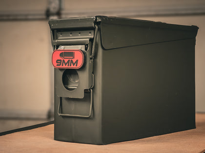 Pistol caliber Velcro patch tags with sticky loop mount included