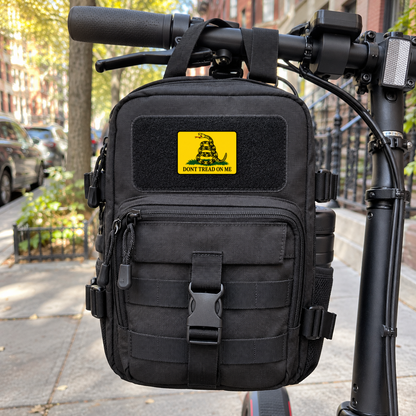 Don't Tread On Me Color – Leatherette Morale Patch — in use