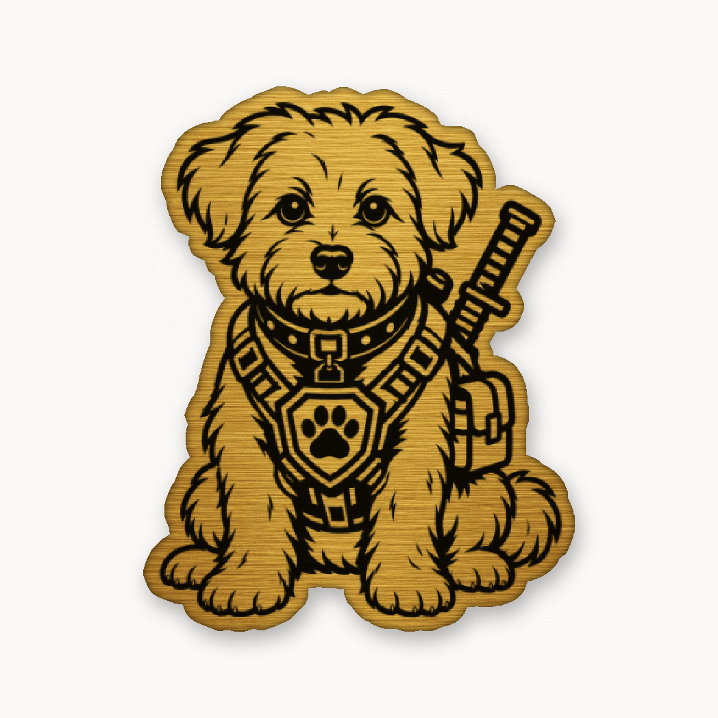Tactical Maltese – Leatherette Morale Patch — Gold