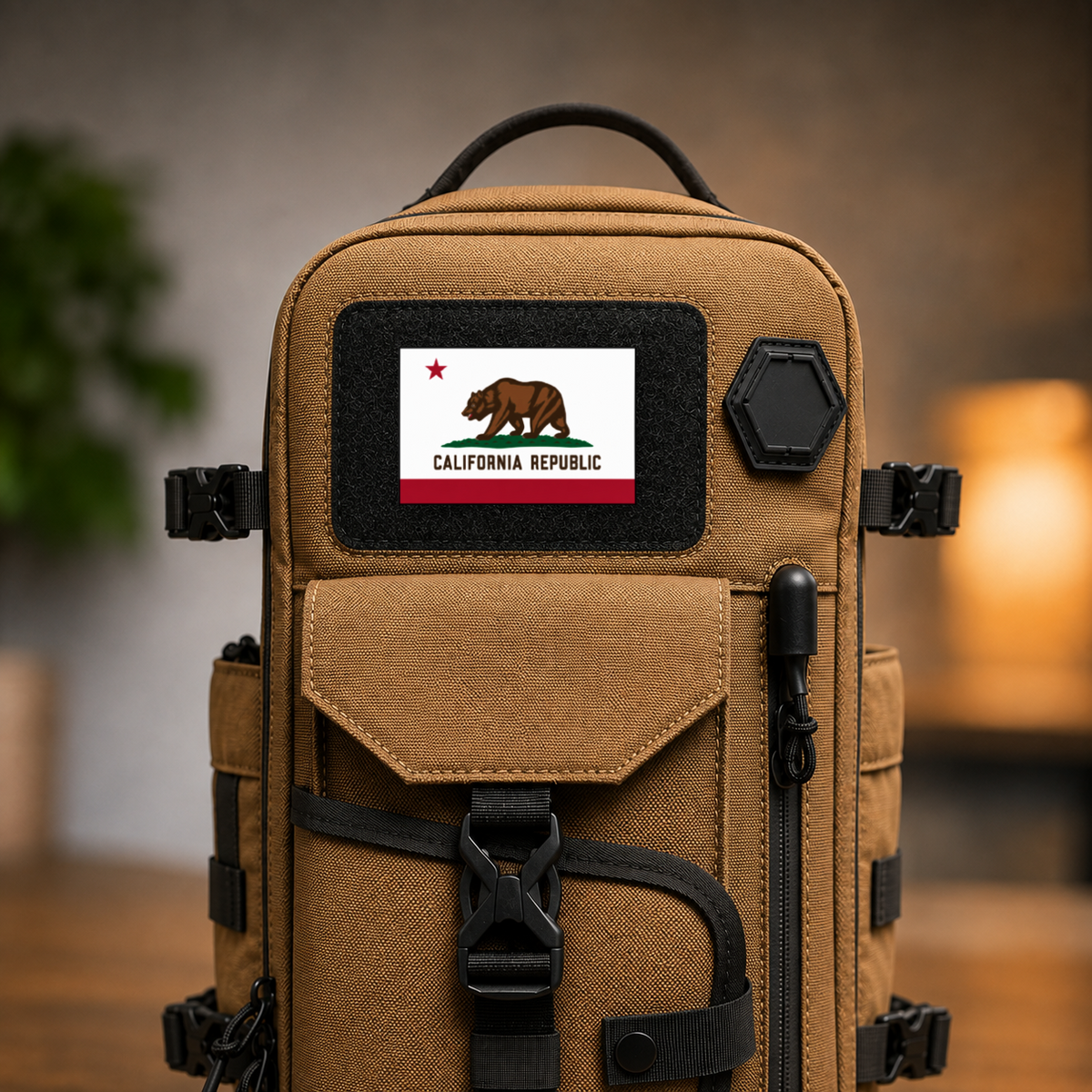 California State Flag – Leatherette Morale Patch — in use