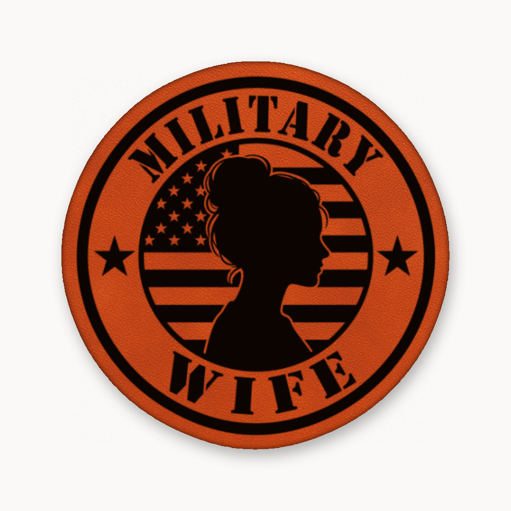 Military Wife Patch – Leatherette Morale Patch — Classic Orange