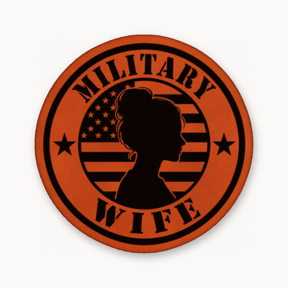 Military Wife Patch – Leatherette Morale Patch — Classic Orange