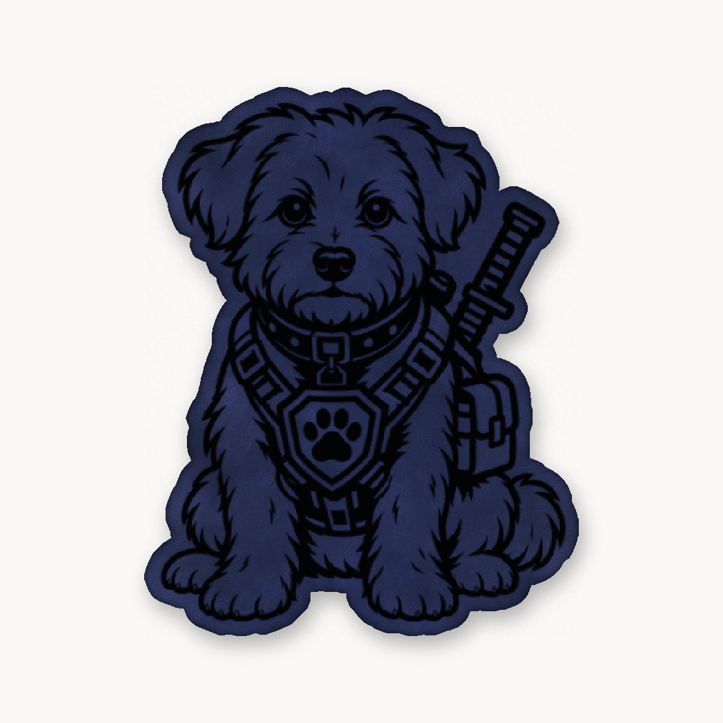 Tactical Maltese – Leatherette Morale Patch — Dark Saddle Blue