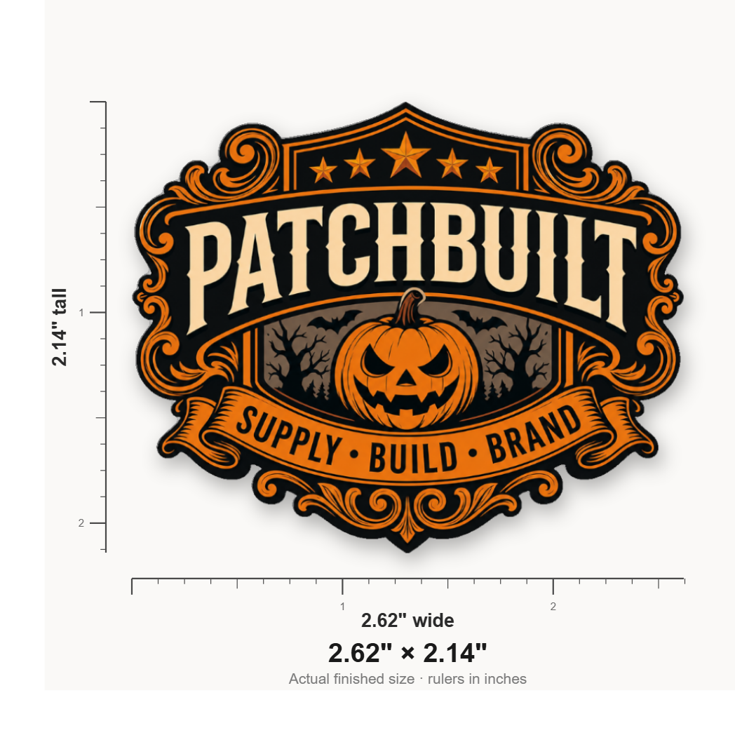 PATCHBUILT Halloween Edition – Leatherette Morale Patch — size guide