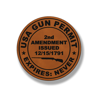 USA Gun Permit Patch – Leatherette Morale Patch