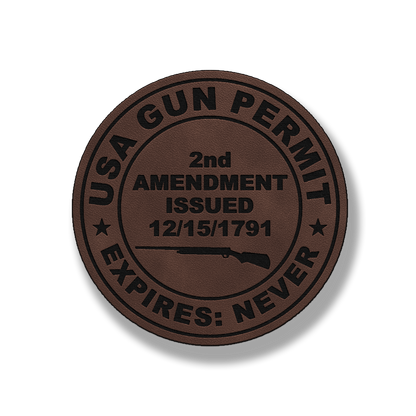 USA Gun Permit Patch – Leatherette Morale Patch